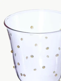 Handgemaakte waterglazen Dot van borosilicaatglas, 2 stuks^&k Amsterdam Discount