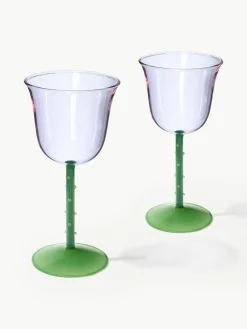 Handgemaakte wijnglazen Dot van borosilicaatglas, 2 stuks^&k Amsterdam Discount