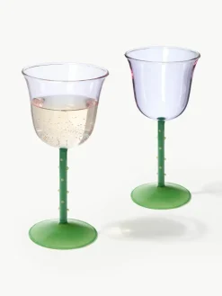 Handgemaakte wijnglazen Dot van borosilicaatglas, 2 stuks^&k Amsterdam Discount