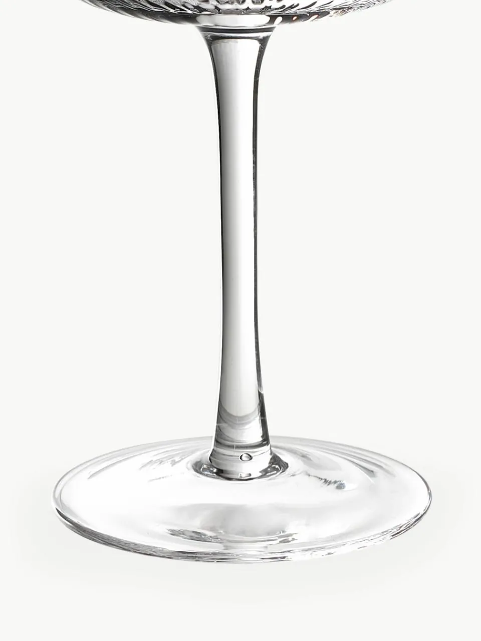 Handgemaakte witte wijnglazen Cami met groefstructuur, 4 stuks^Westwing Collection Fashion