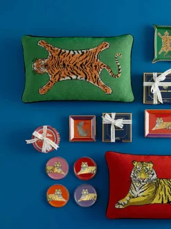 Handgemaakte wollendecoratief kussen Tiger^Jonathan Adler Sale