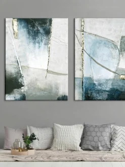 Handgeschilderde canvasdoek Golden Blue I^Malerifabrikken Sale
