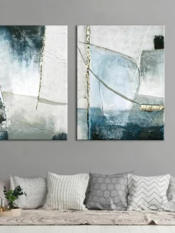 Handgeschilderde canvasdoek Golden Blue II^Malerifabrikken Sale
