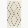 Handgetuft katoenen vloerkleed Bina met ruitjesmotief en franjes^Westwing Collection Discount
