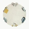 Handgetuft rond kindervloerkleed Wheels met hoog-laag effect, wasbaar^Lorena Canals Best