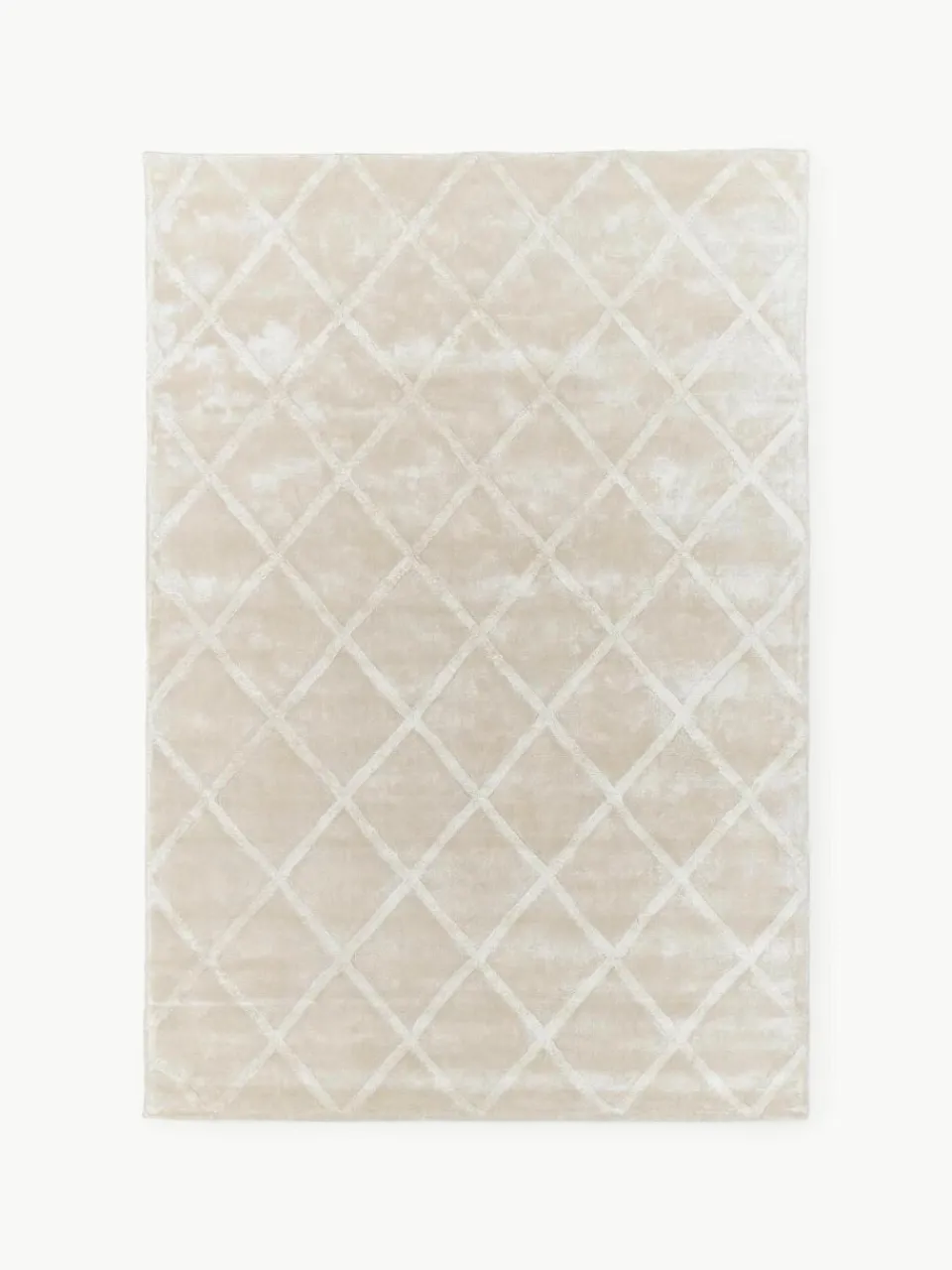 Handgetuft viscose vloerkleed Glanzend met ruitpatroon^Westwing Collection Fashion