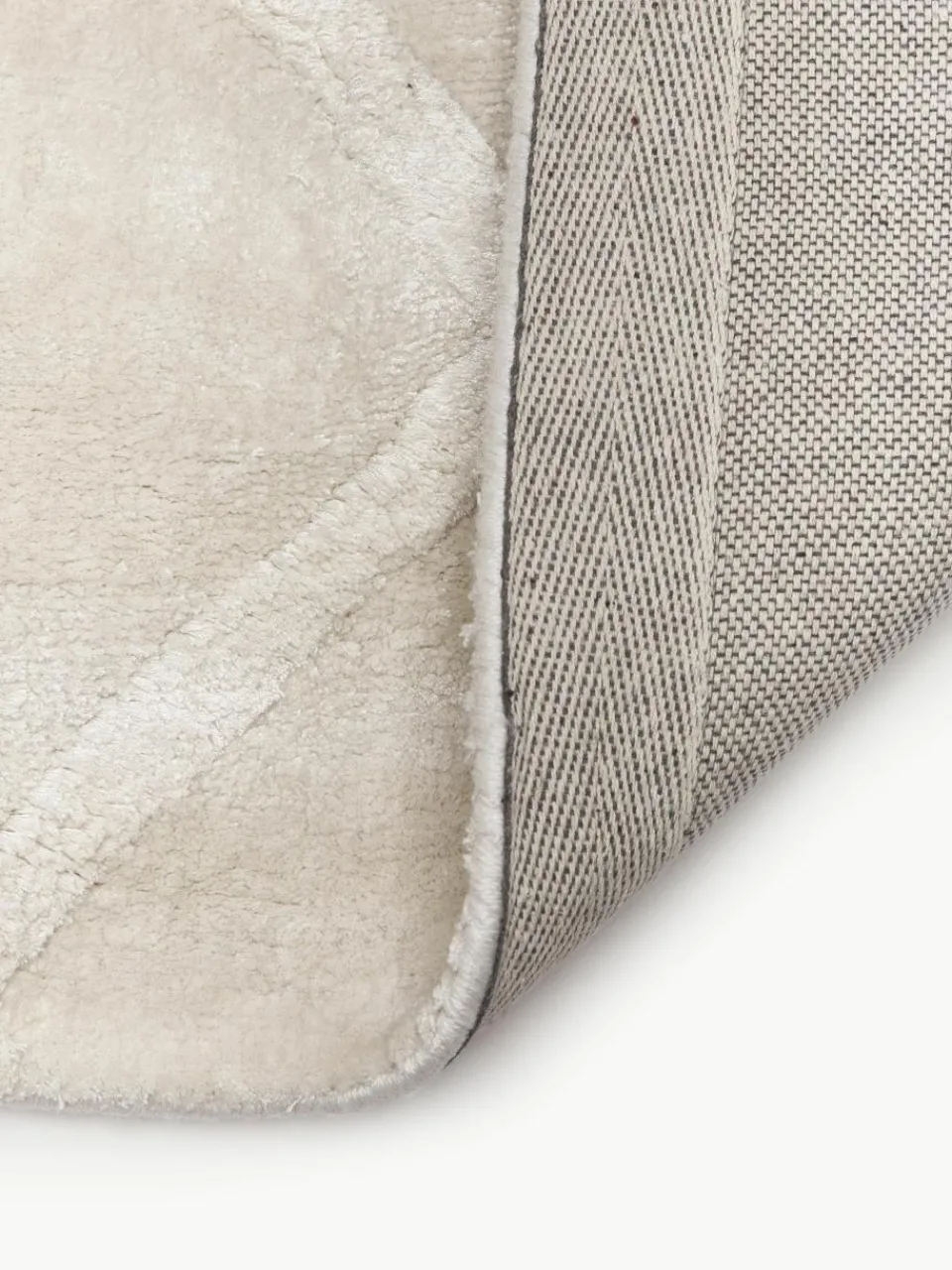 Handgetuft viscose vloerkleed Glanzend met ruitpatroon^Westwing Collection Fashion