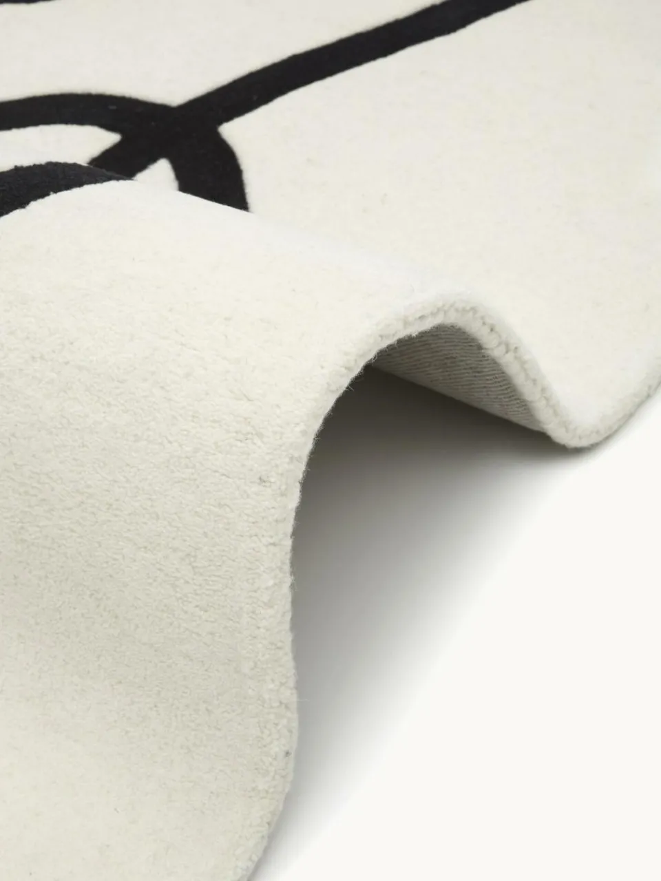 Handgetuft wollen vloerkleed Line met One Line tekening^Westwing Collection Outlet