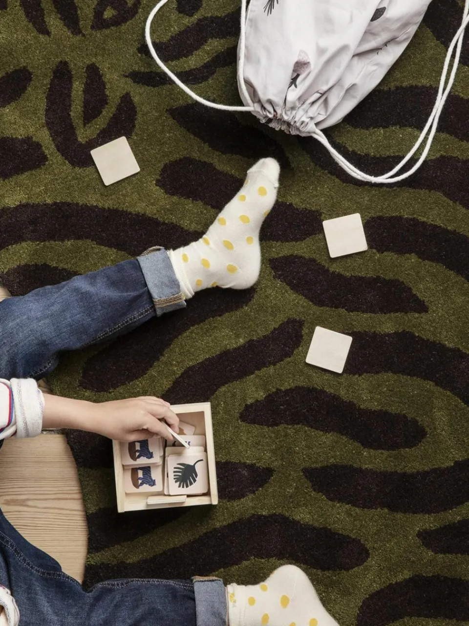 Handgetuft wollen vloerkleed Safari^ferm LIVING Kids Online
