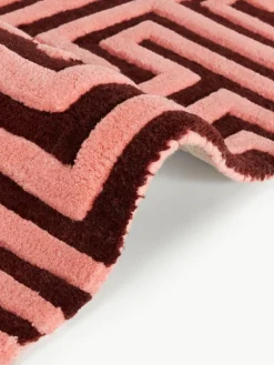 Handgetuft wollen vloerkleed Monty met verhoogd hoog-laag structuur^Westwing Collection Fashion