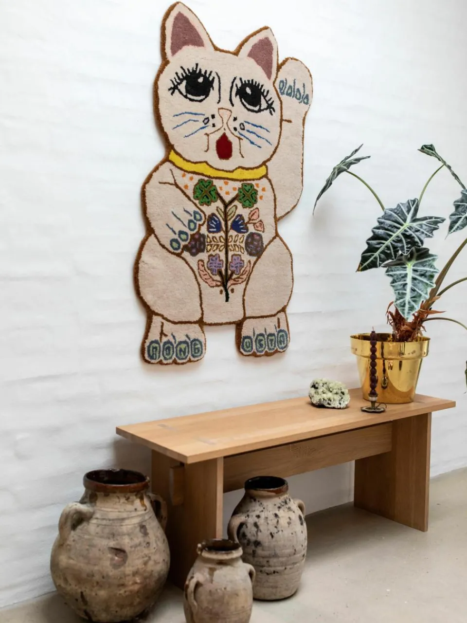 Handgetufte wollen deurmat Lucky^Bongusta New