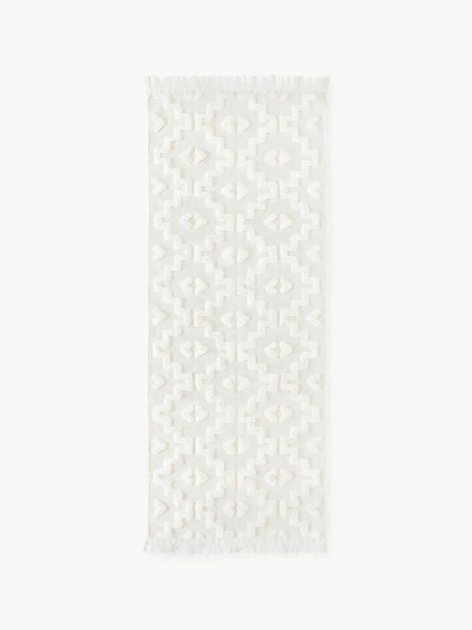 Handgeweven katoenen loper Idris met verhoogd hoog-laag patroon^Westwing Collection Discount