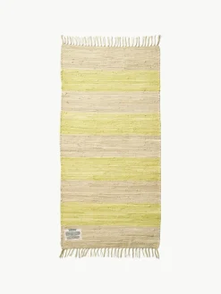 Handgeweven katoenen loper Chindi met franjes^Bongusta New