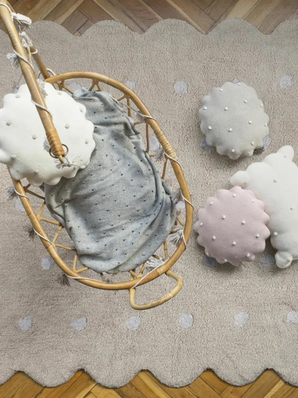 Handgeweven kindervloerkleed Biscuit, wasbaar^Lorena Canals Online