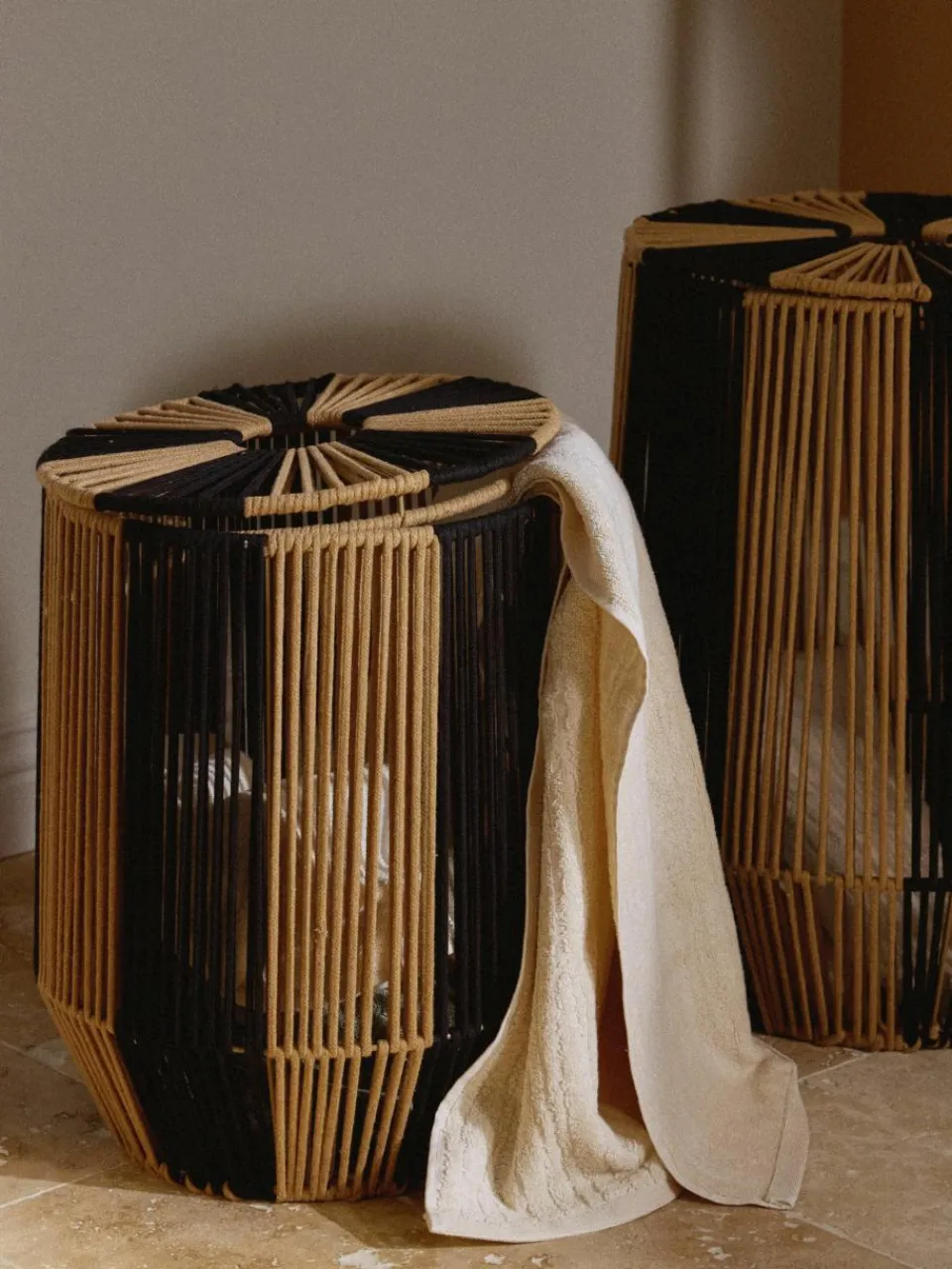 Handgeweven wasmanden Gabe van touw, 2-delig^Westwing Collection Sale