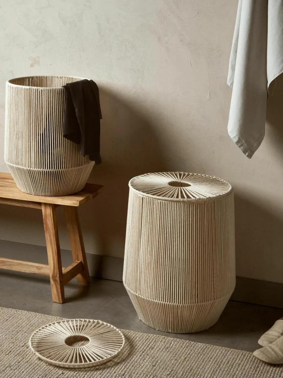 Handgeweven wasmanden van touw, 2-delig^Westwing Collection Online
