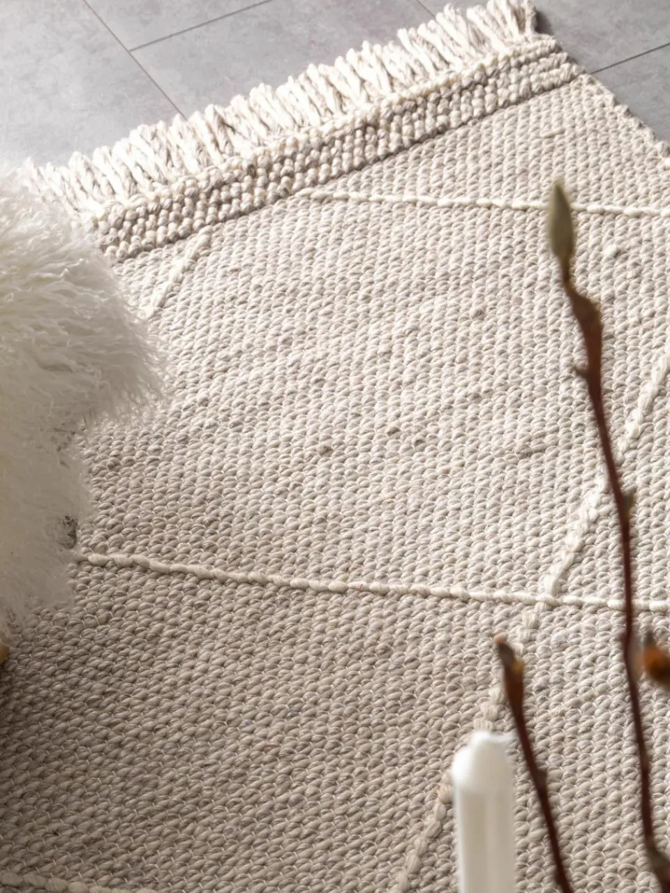 Handgeweven wollen vloerkleed Daphne^Benuta Discount