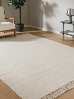 Handgeweven wollen vloerkleed Liv met franjes^Benuta Best
