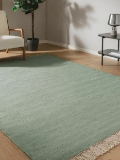 Handgeweven wollen vloerkleed Liv met franjes^Benuta Fashion