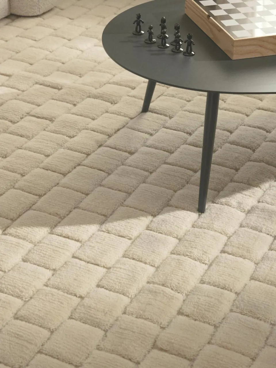 Handgeweven wollen vloerkleed Adley met hoog-laag structuur^Westwing Collection Clearance