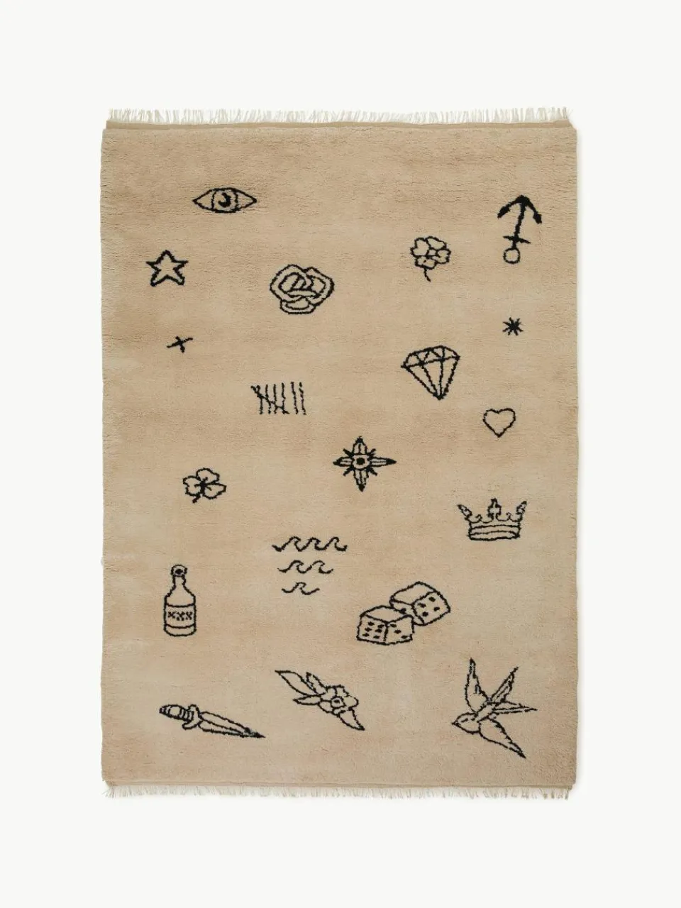 Handgeweven wollen vloerkleed Nomad^Nordic Knots Fashion