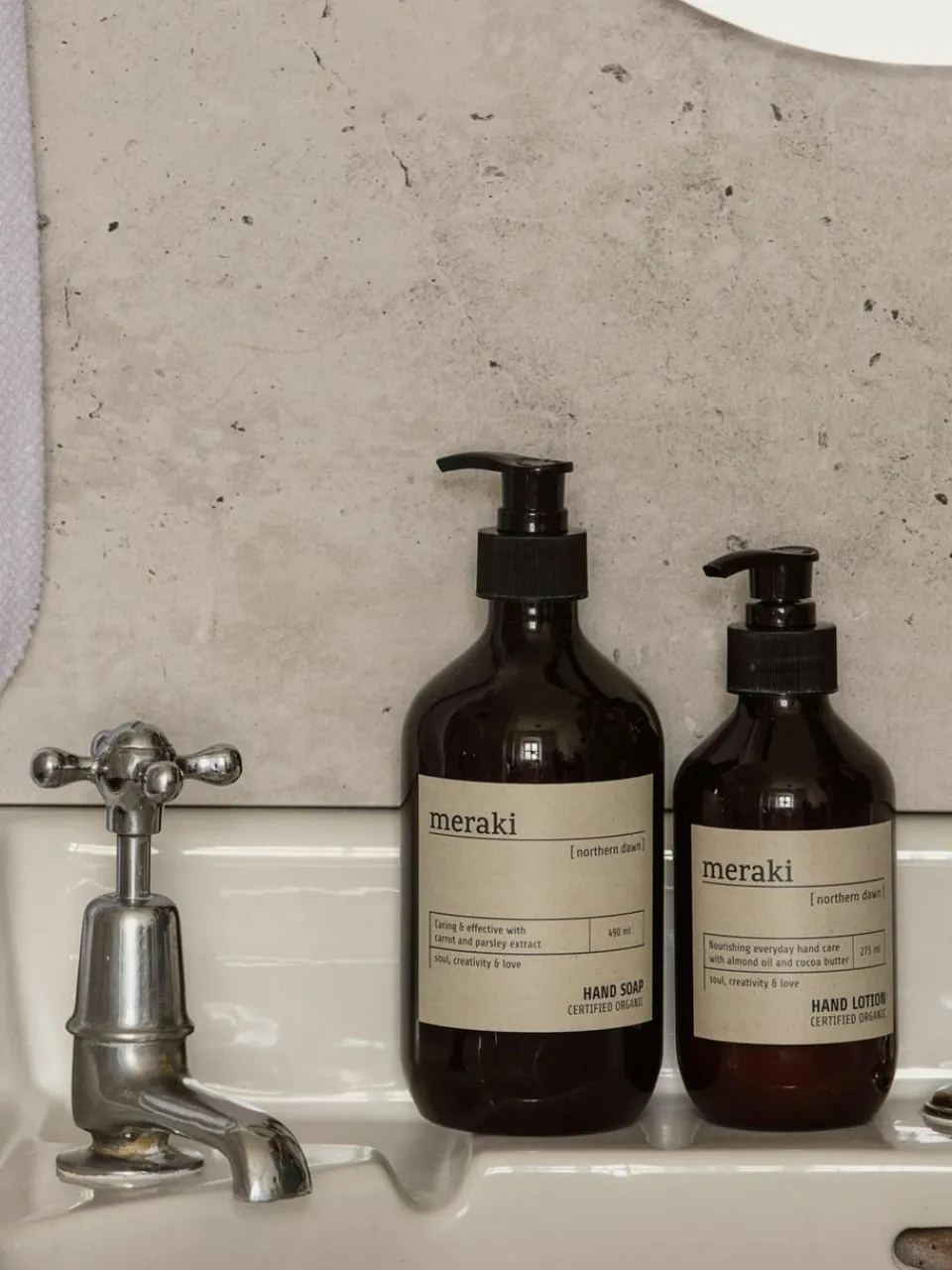 Handlotion Northern Dawn (sinaasappel, cederhout en zoete balsamico)^Meraki New