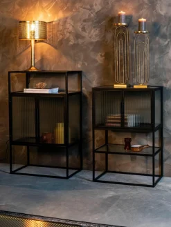 Highboard Boli met gegroefd glas^Dutchbone Online