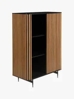 Highboard Linea met schuifdeur en geribbelde voorzijde^Westwing Hot