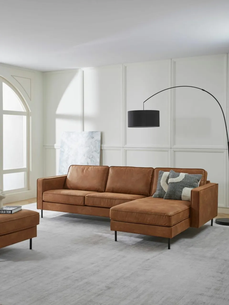 Hoekbank Hunter van gerecycled leer^Westwing Collection Online