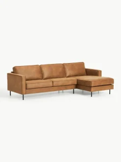 Hoekbank Hunter van gerecycled leer^Westwing Collection Online