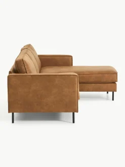 Hoekbank Hunter van gerecycled leer^Westwing Collection Online