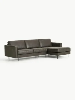 Hoekbank Hunter van gerecycled leer^Westwing Collection Hot