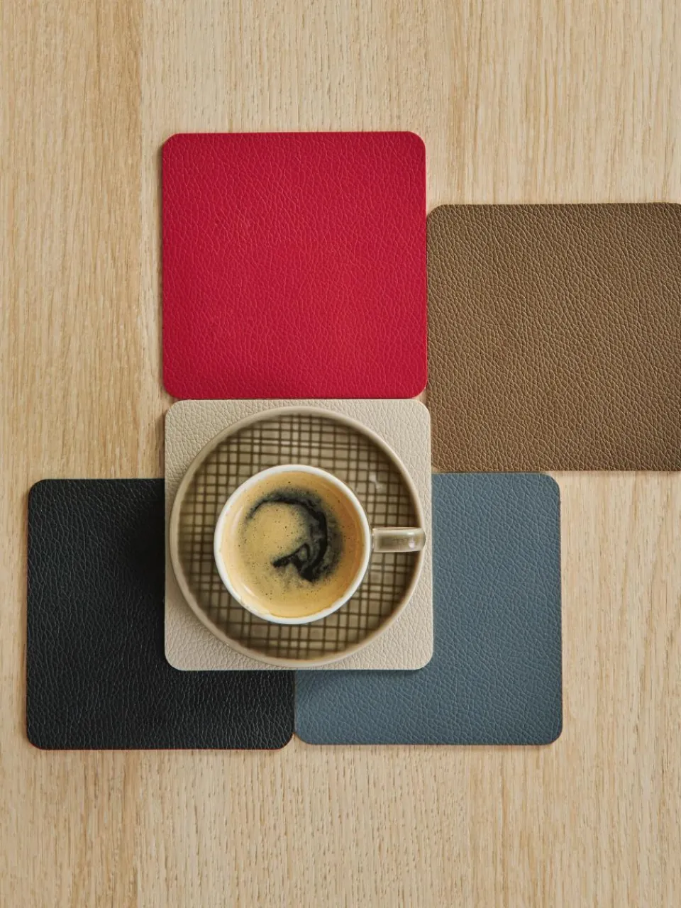 Hoekige kunstleren onderzetter Pik, 4 stuksd^ASA Selection Outlet