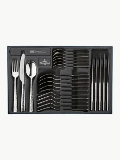 Hoogglans gepolijste bestekset Blacksmith met gehamerde handgrepen, 6 personen (30-delig)^Villeroy & Boch Hot