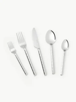 Hoogglans gepolijste bestekset Miles in gehamerde look, 4 personen (20-delig)^Westwing Collection Online