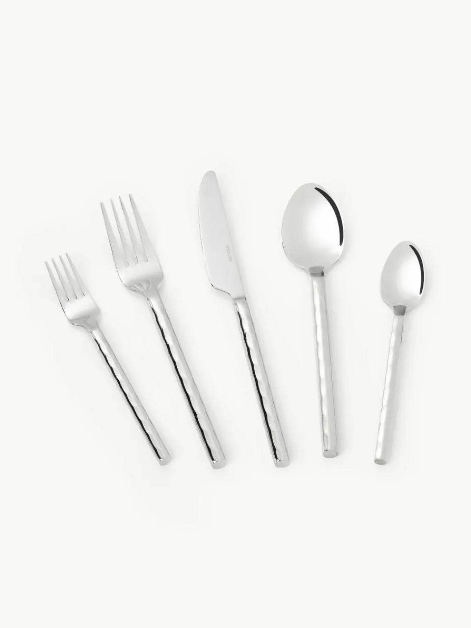 Hoogglans gepolijste bestekset Miles in gehamerde look, 4 personen (20-delig)^Westwing Collection Online