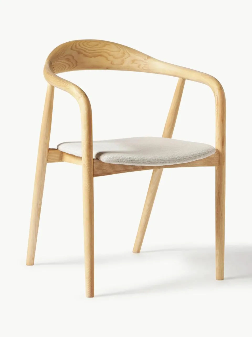 Houten armstoel Angelina met zitkussen^Westwing Collection Fashion