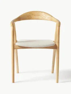 Houten armstoel Angelina met zitkussen^Westwing Collection Fashion