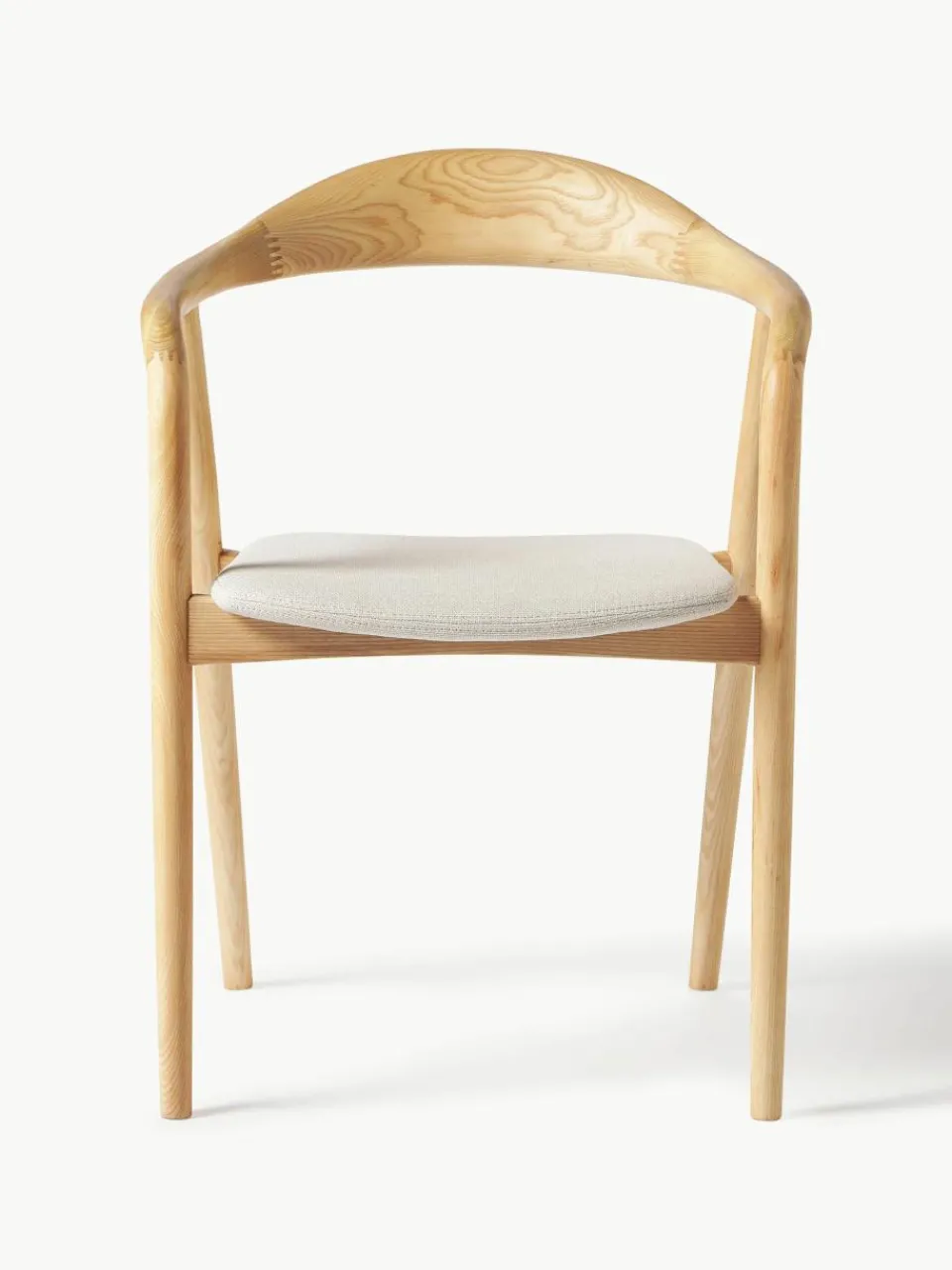 Houten armstoel Angelina met zitkussen^Westwing Collection Fashion