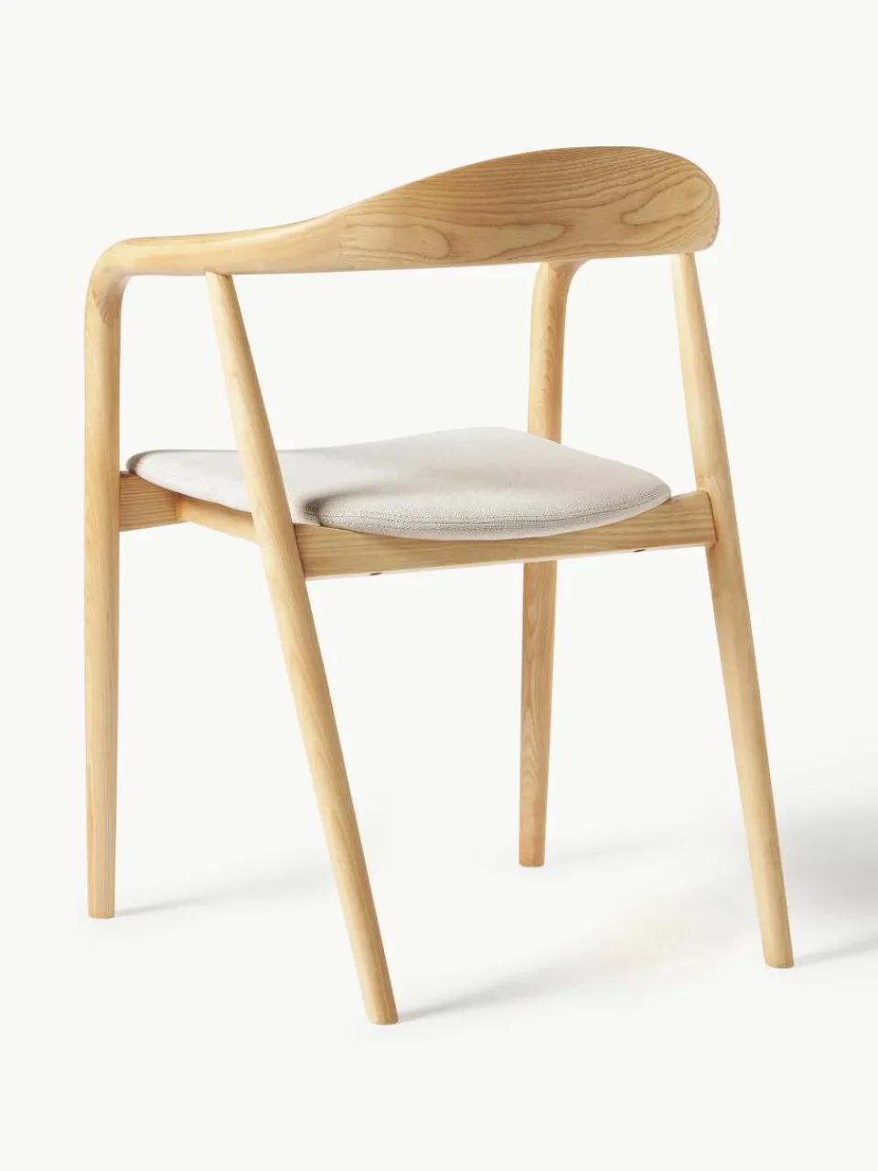 Houten armstoel Angelina met zitkussen^Westwing Collection Fashion