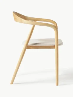 Houten armstoel Angelina met zitkussen^Westwing Collection Fashion