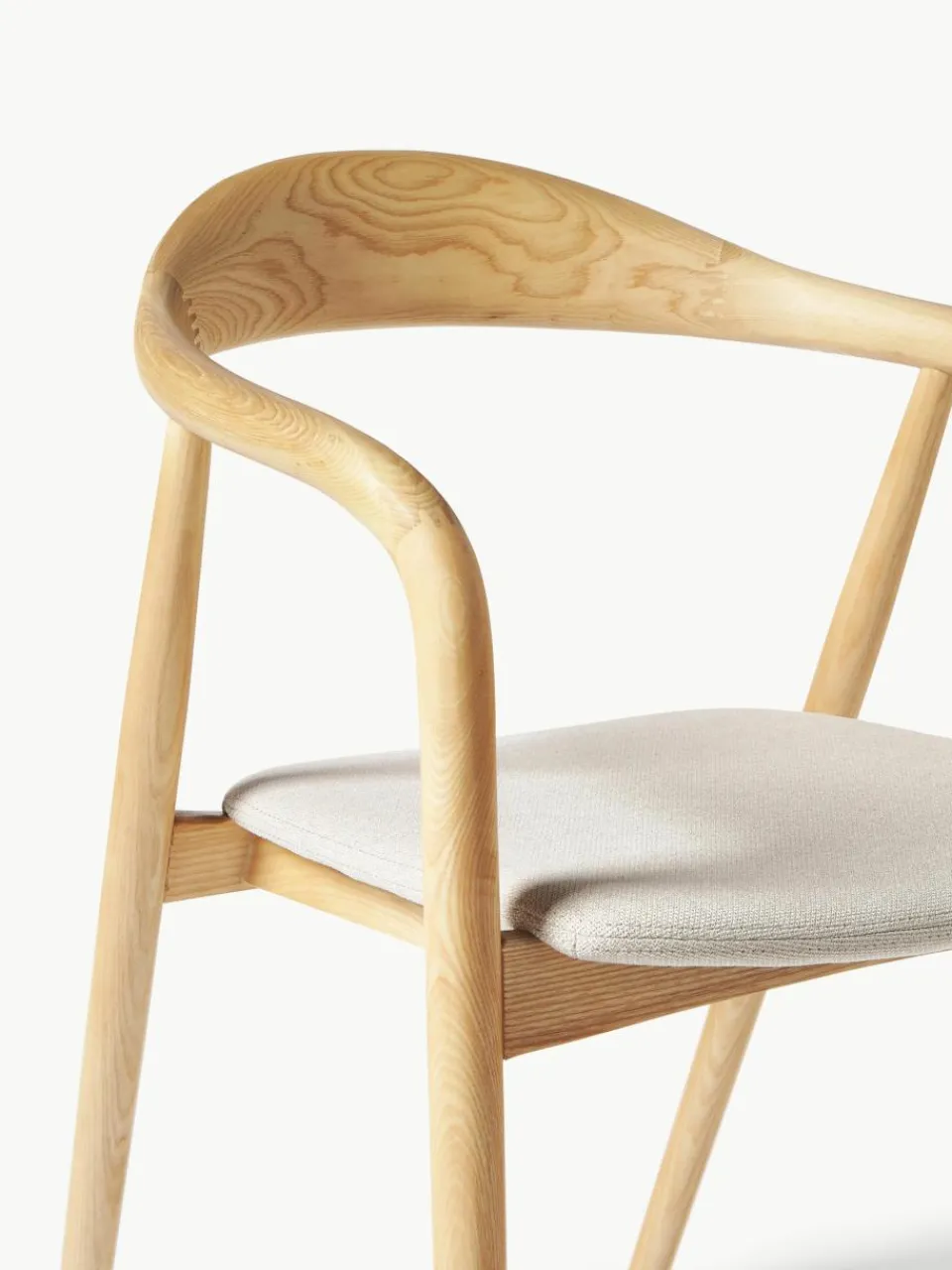 Houten armstoel Angelina met zitkussen^Westwing Collection Fashion