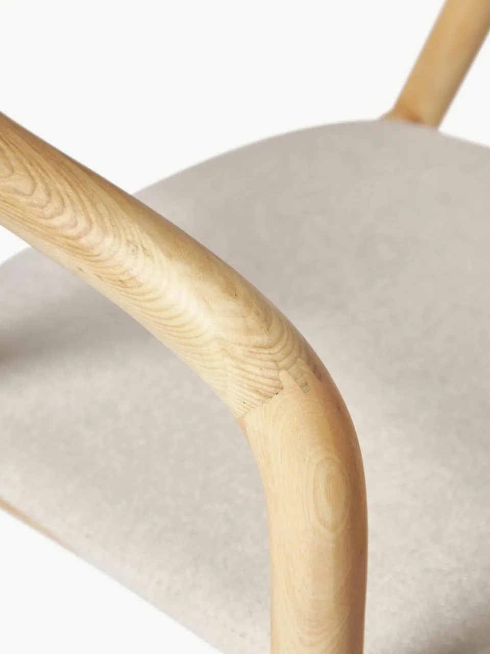 Houten armstoel Angelina met zitkussen^Westwing Collection Fashion