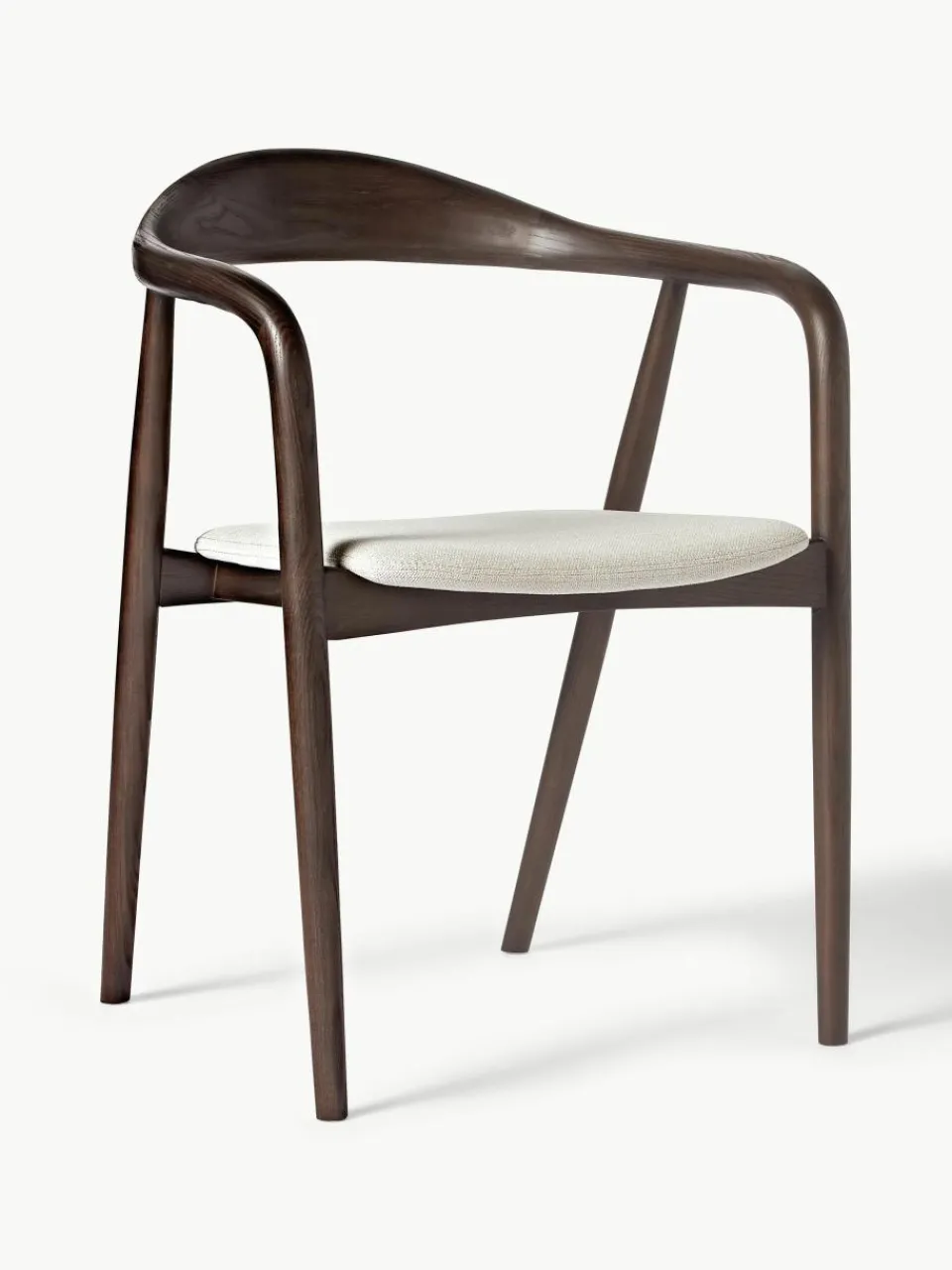 Houten armstoel Angelina met gestoffeerde zitkussen^Westwing Collection Online