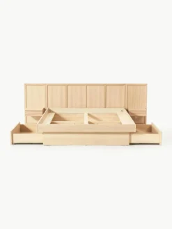 Houten bed Nanto met lades en hoofdeinde^Westwing Collection Discount