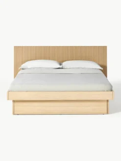 Houten bed Sato met lades en hoofdeinde^Westwing Collection Hot