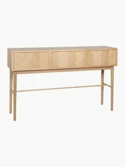Houten console Herringbone met visgraatpatroon^Hübsch Online