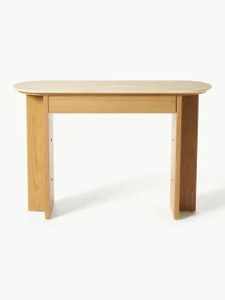 Houten console Zumi met travertin blad en lade^Westwing Collection Outlet