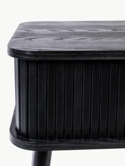 Houten nachtkastje Barbier met roldeur en gecanneleerde voorkant^Zuiver Best