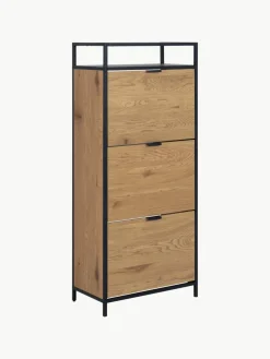 Houten schoenenkast Seaford met opvouwbare vakken^Westwing Discount